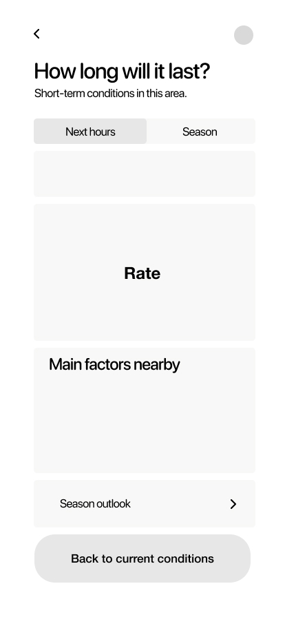 Aera low-fidelity protection guidance screen
